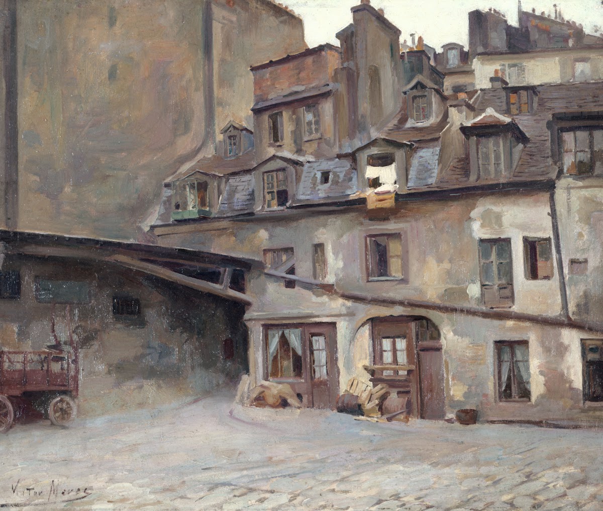 La cour de lauberge du Cheval Blanc rue Mazet 1898