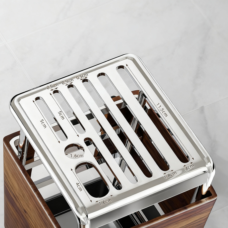 Multi-functional knife holder with wood look