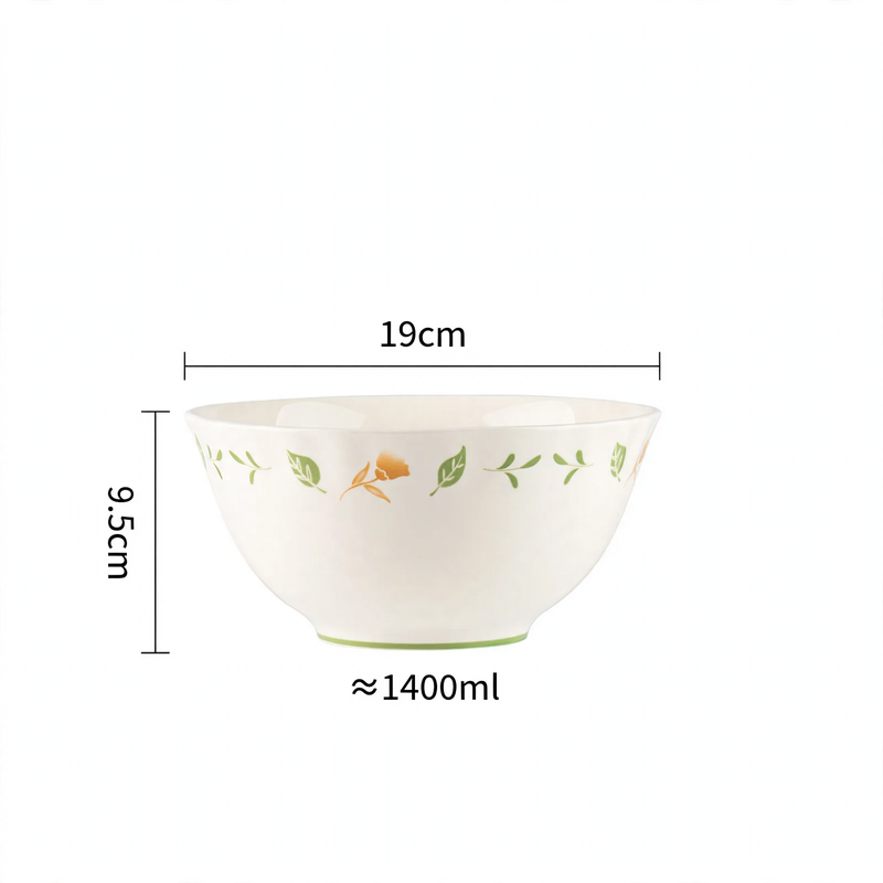 Ceramic dish set, floral pattern, Japanese style