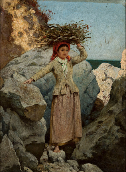 Annunziata Girl with a bunch of brushwood on her head 1894
