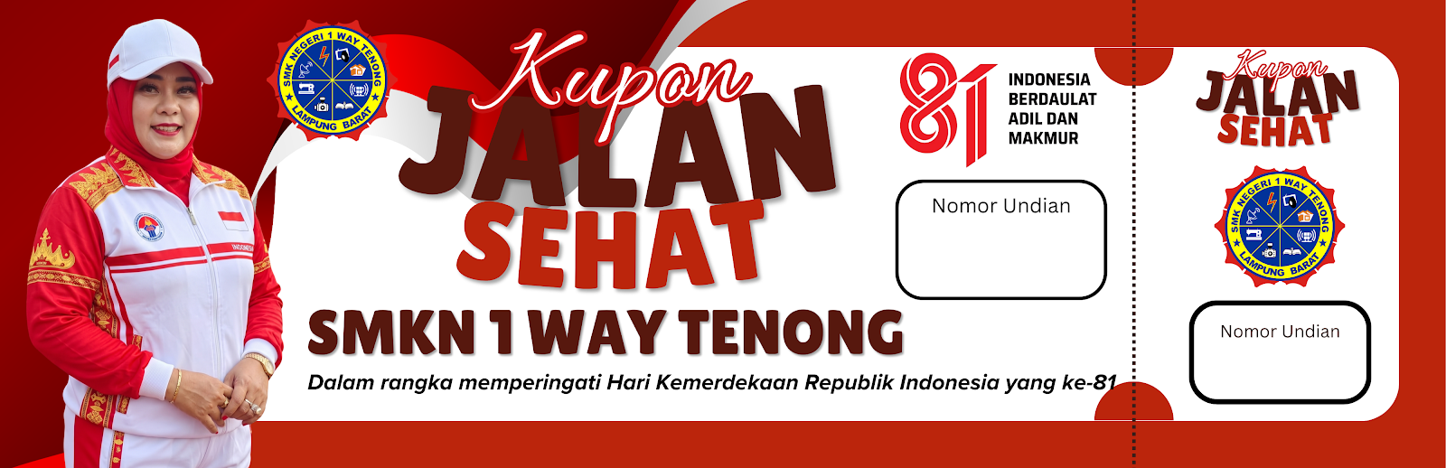 Desain Kupon Jalan Sehat HUT RI 81 SMKN 1 Way Tenong