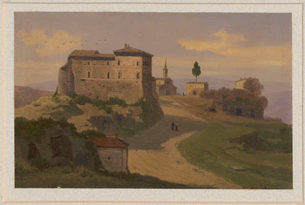 View of Il Castello Farnese in Isola Farnese 1857