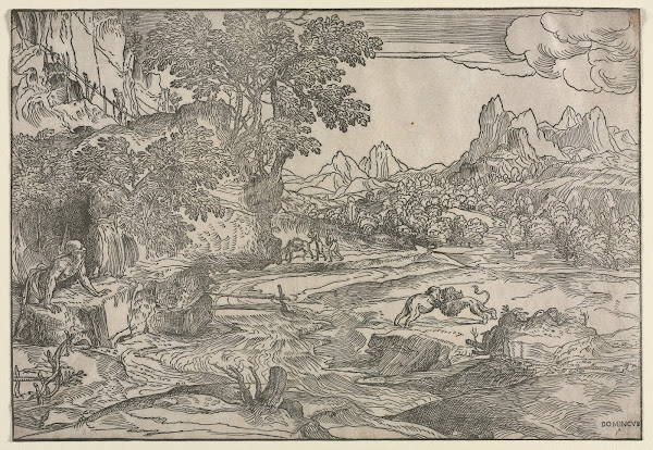 Landscape with Saint Jerome and Two Lions c 153035