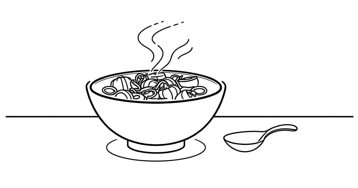 냉방병 소화불량 완화 따뜻한 음식 식단 일러스트
