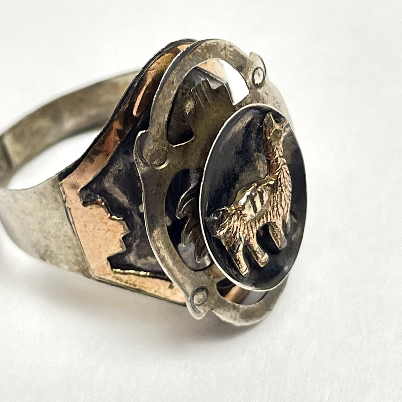 Sterling Silver & 18K Gold Llama Ring