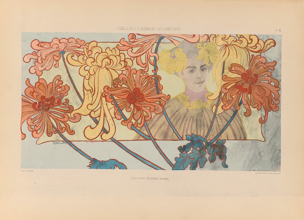 Panneau dècoratif Chrysanthèmes fantastiques 1920
