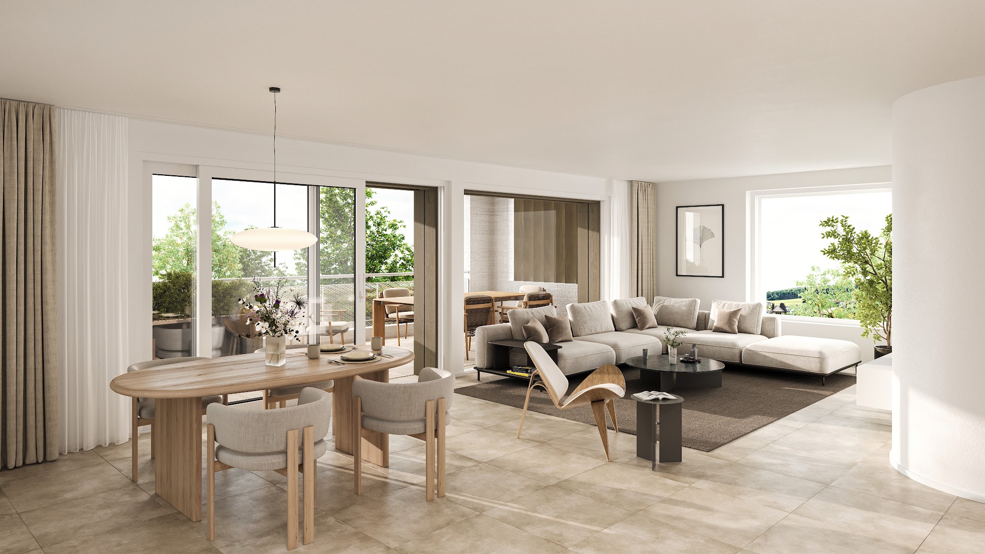 Visualisierung 5,5-Zimmer-Wohnung Innenraum