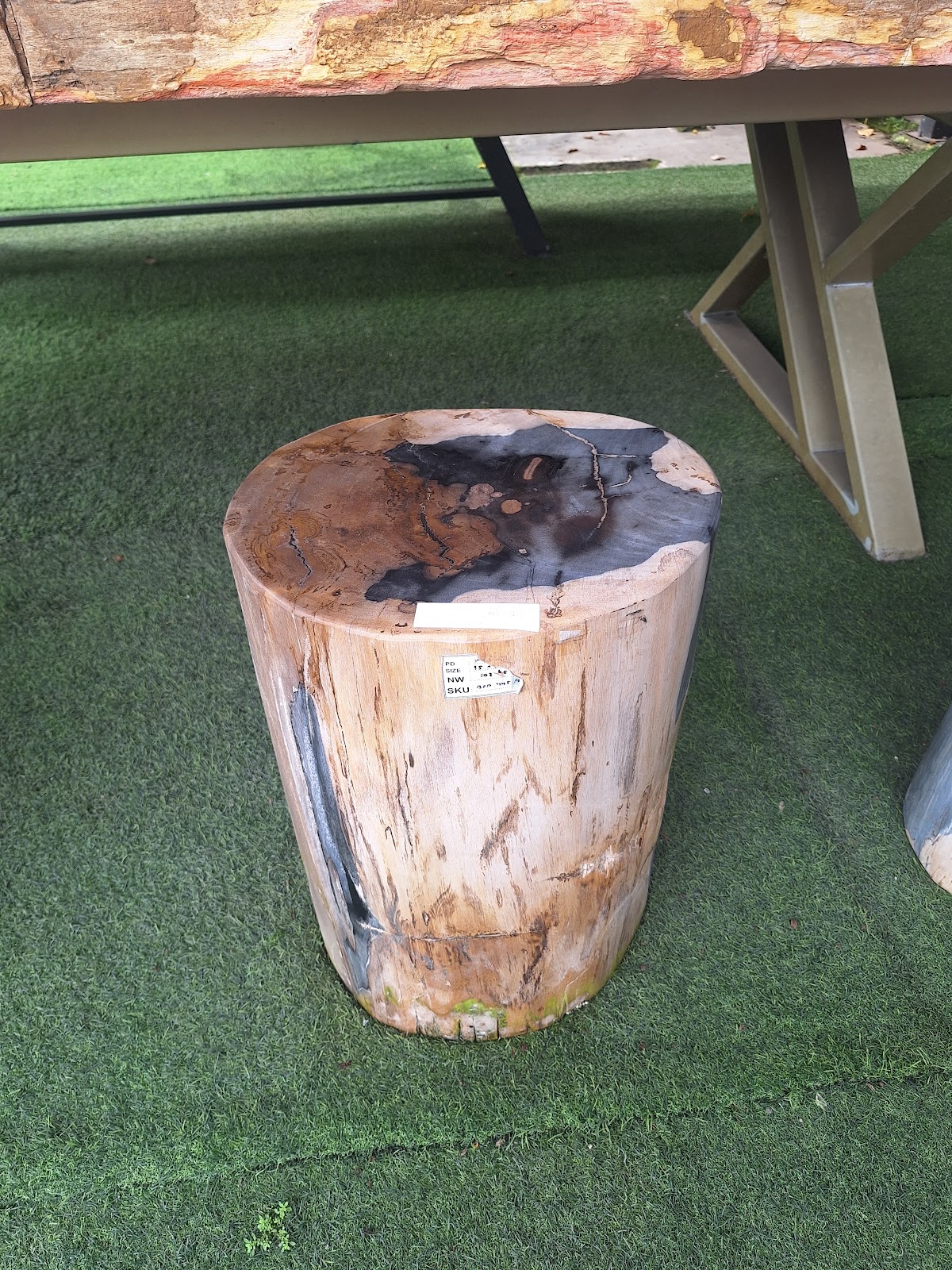 STOOL FULL POLISH — SKU BFP.445.23 | Petrified Wood by PJ Antique Bali
