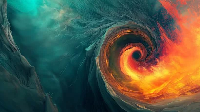 Ai Art, Illustration, Fire, Swirls, Abstract 5K Wallpaper Background