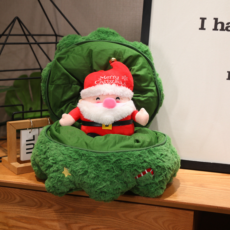 Festive plush figure as decoration and cushion