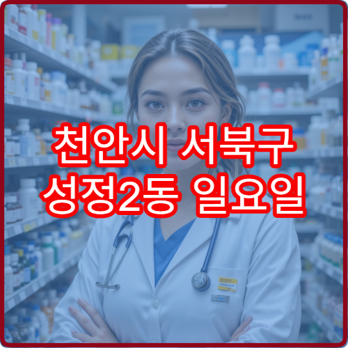 천안시 서북구 성정2동 일요일 문 여는 당직 약국 정보