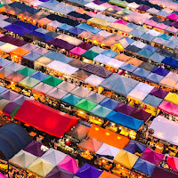 How do market stalls transition into public wellness education centers?