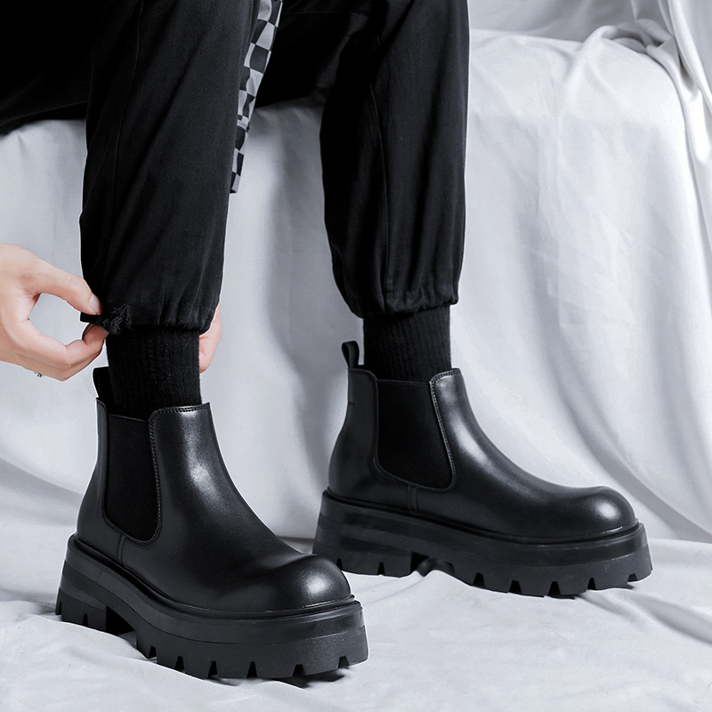 Men's Chelsea Boots, Platform, Microfiber