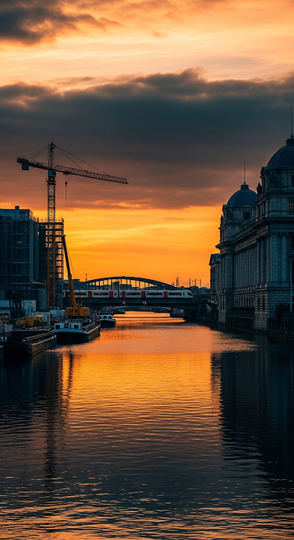 Canal Sunset Construction
