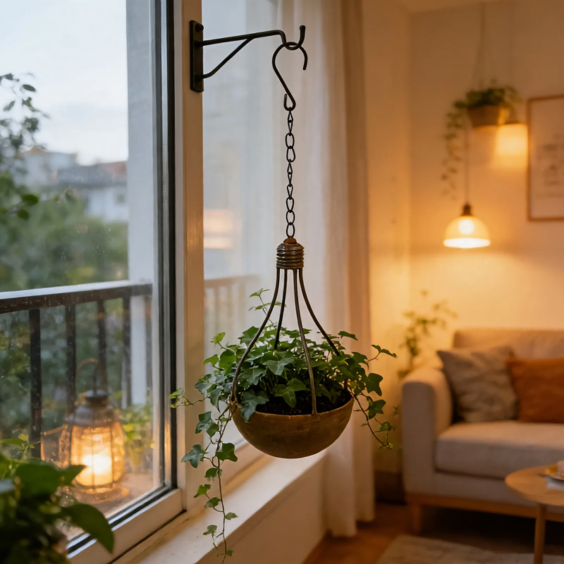 Bulb-shaped birdhouse made of iron