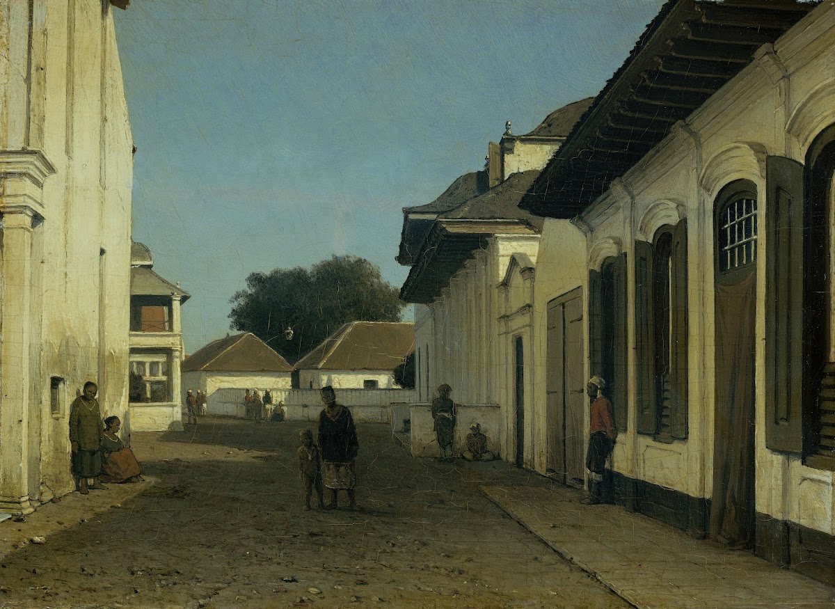 Een straat in het oude deel van Batavia c 1860   c 1880