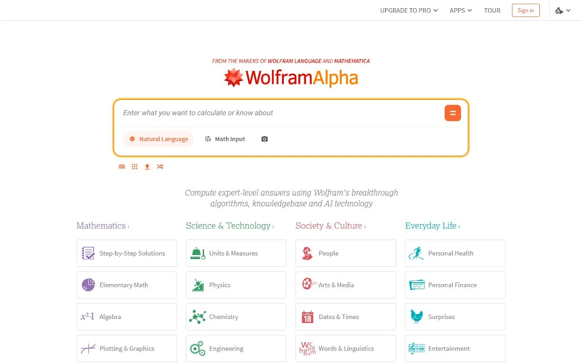 Captura de WolframAlpha