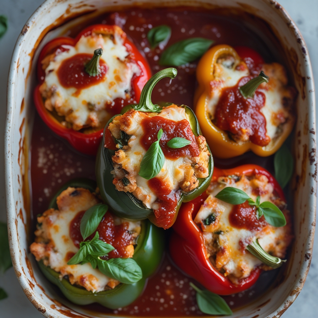 High-Protein Turkey & Cottage Cheese Stuffed Peppers with Zesty Marinara