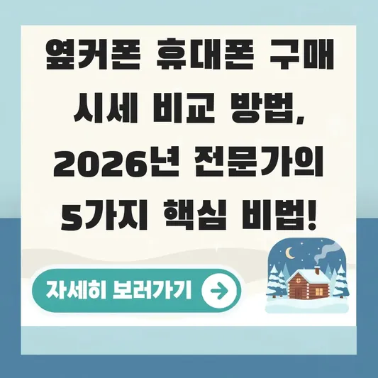 옆커폰 휴대폰 구매 시세 비교 방법