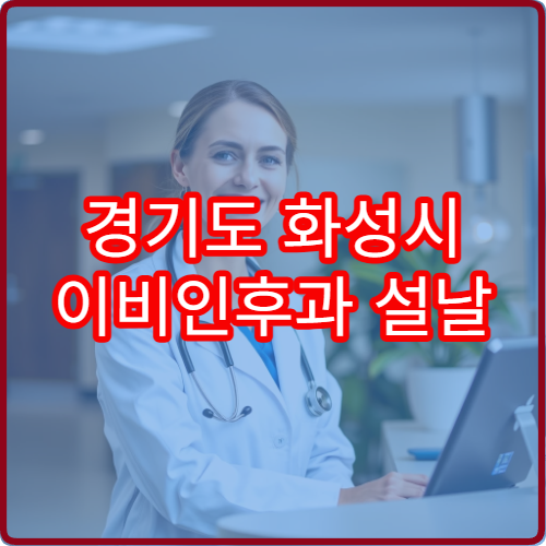 경기도 화성시 이비인후과 설날 명절 연휴 진료 병원 코감기·목 통증 상담 가능
