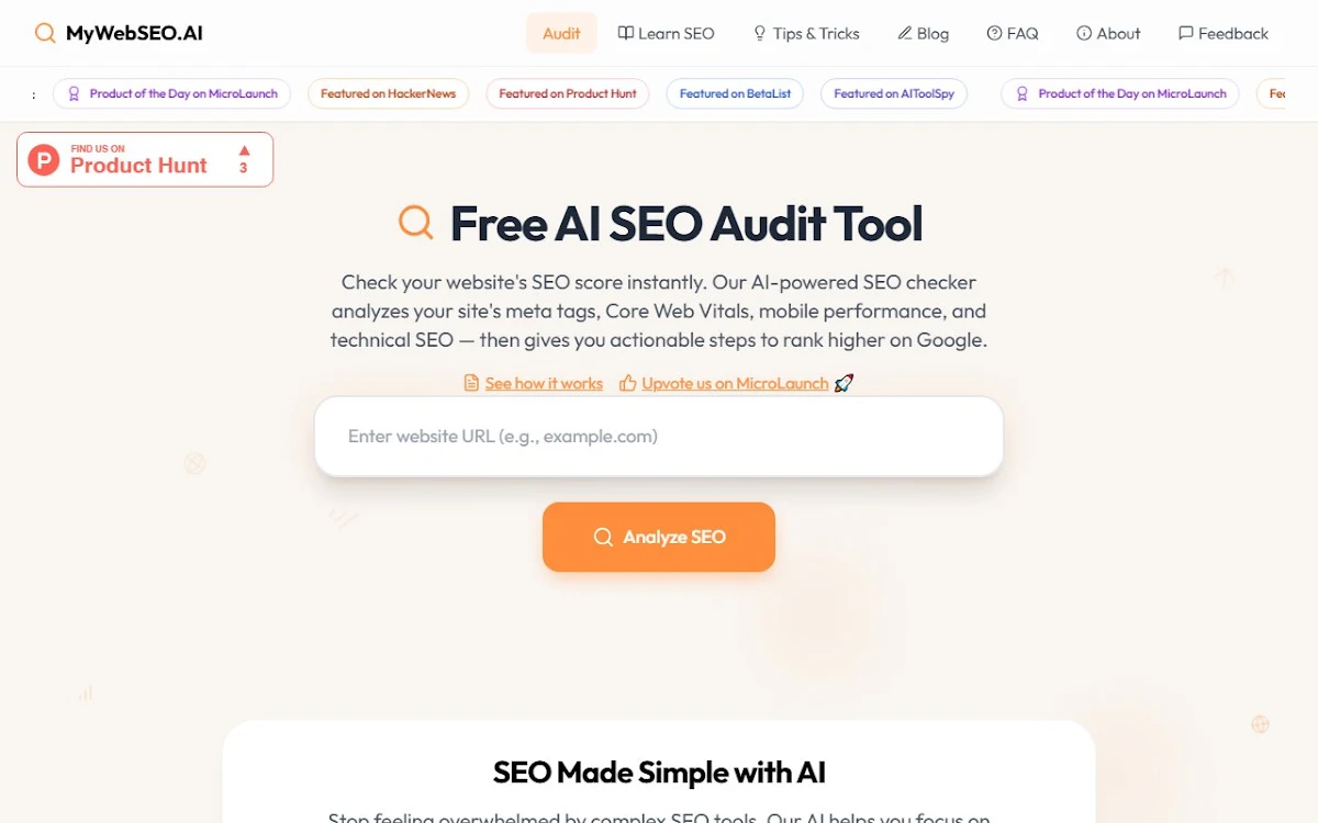 Captura de MyWebSEO.AI