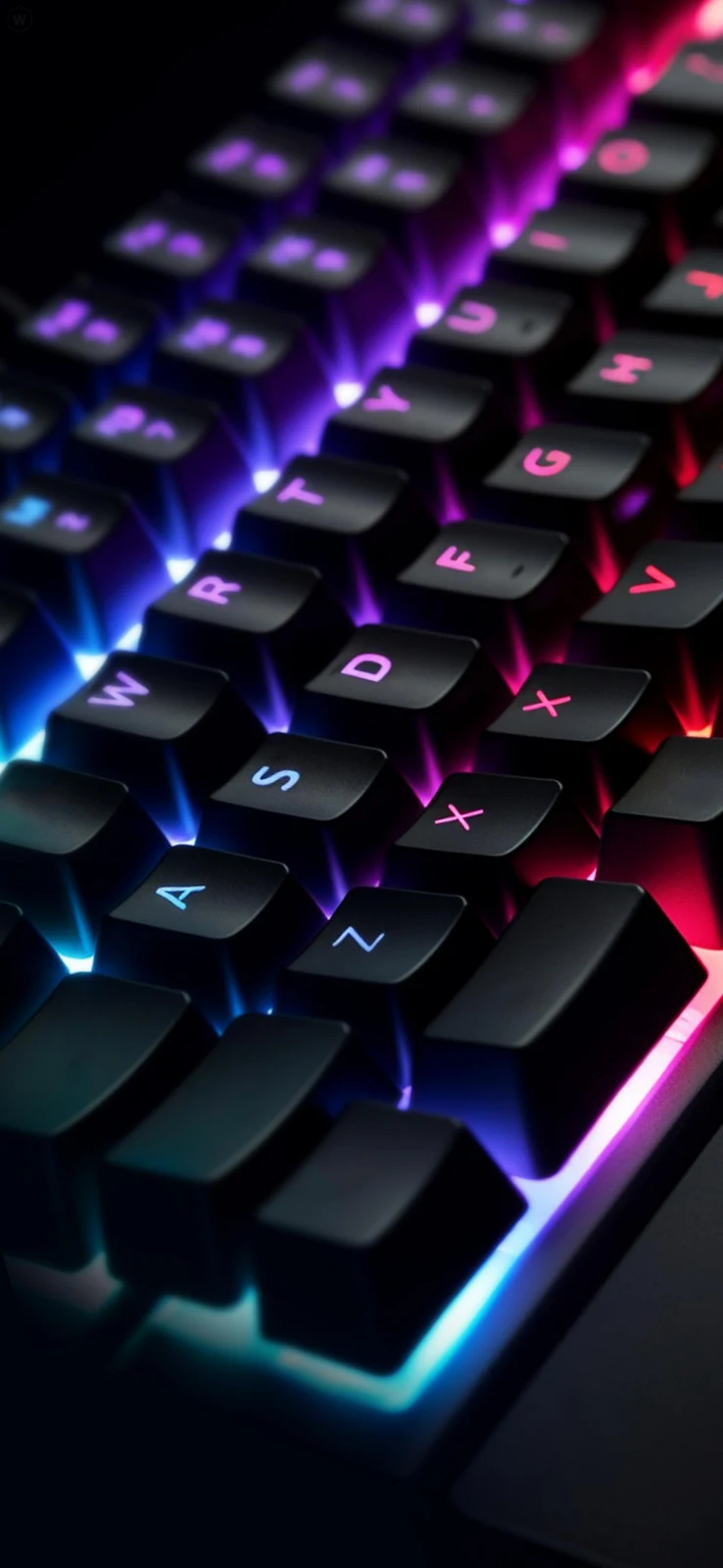 RGB Backlit Mechanical Gaming Keyboard - Tech Photography Full HD iPhone Wallpaper (1397x3027)