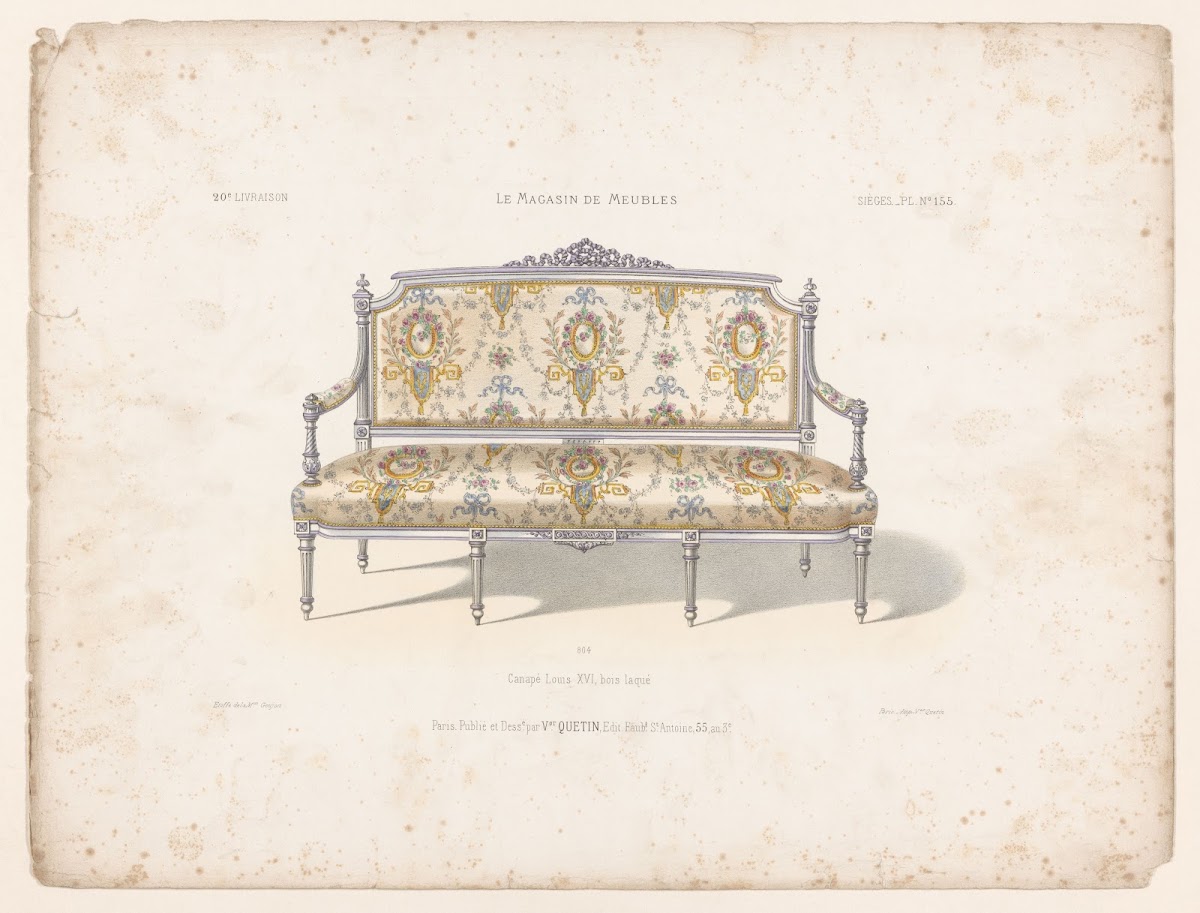 Canapé Louis XVI bois laqué 1832   1904