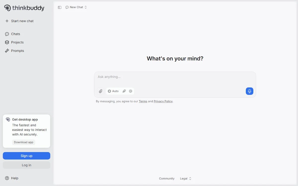 Captura de Thinkbuddy