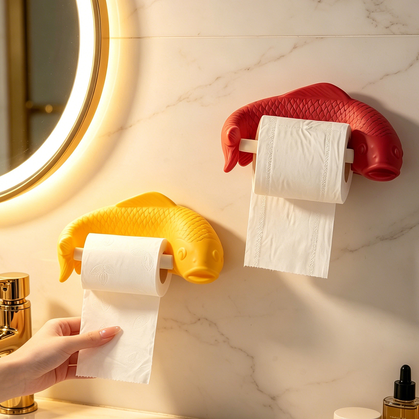 Carp Paper Holder, wall-mounted, multicolored