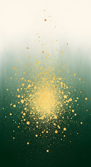 Emerald Green and Cream Gradient with Gold Glitter Burst - Free mobile Wallpaper