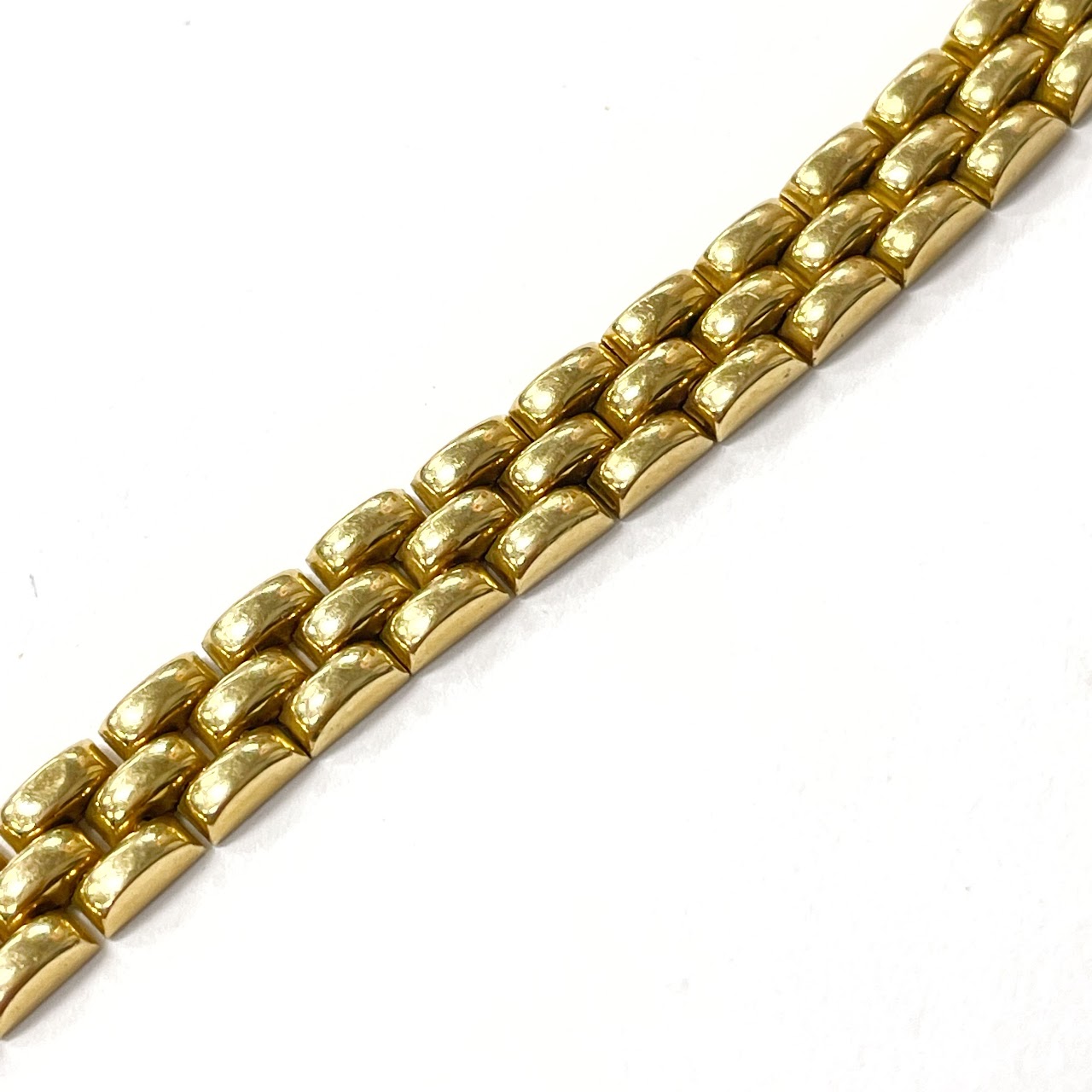 18K Gold Brick Link Bracelet