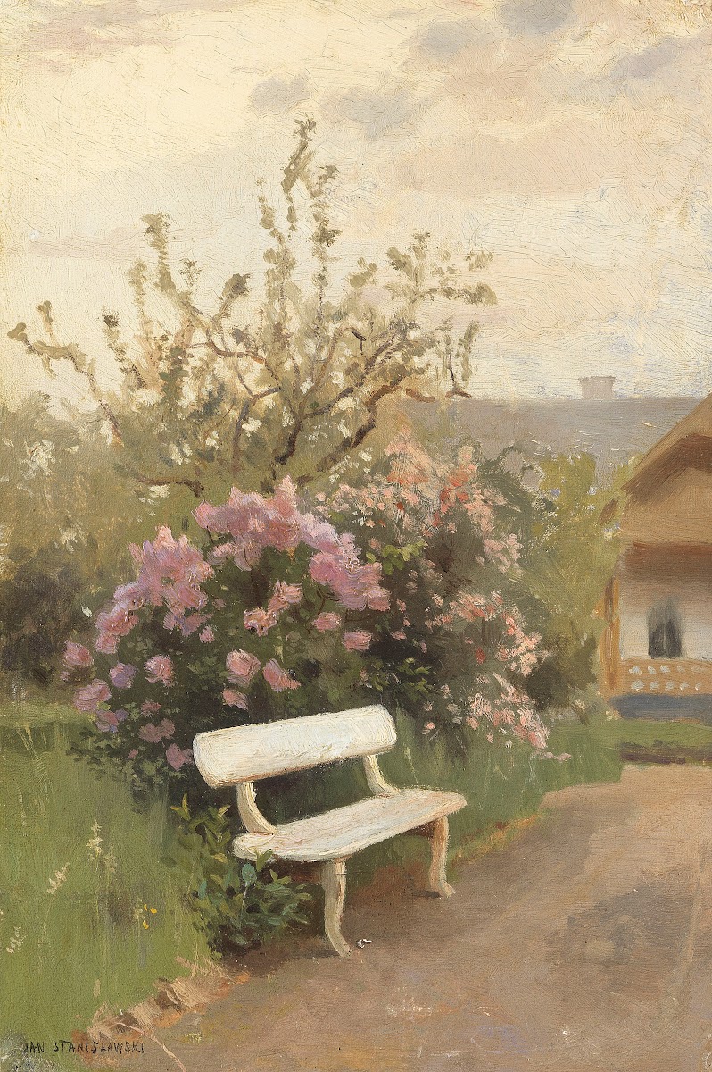 Die weiße Gartenbank Ca 1880 90