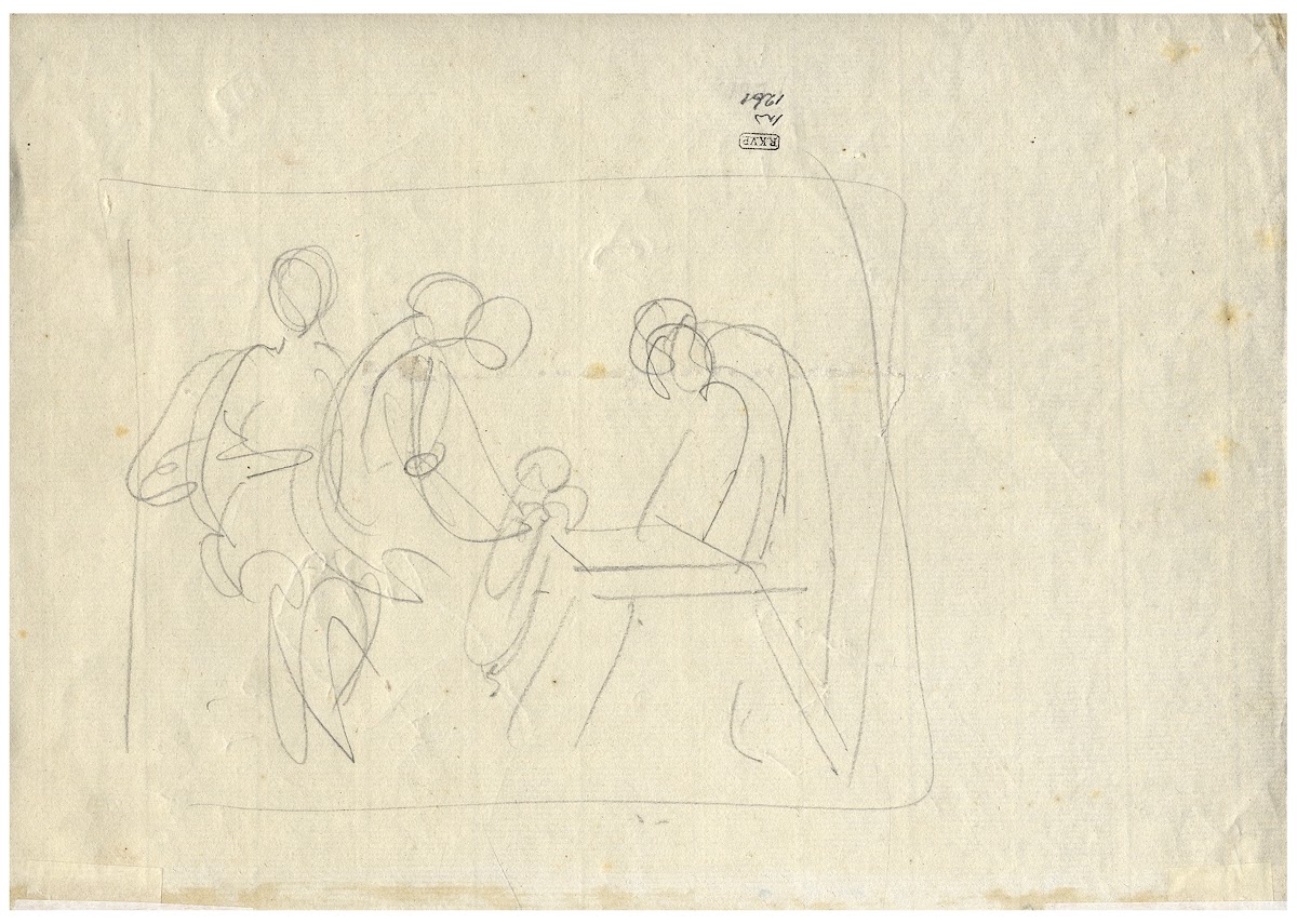 Figuren rond een tafel