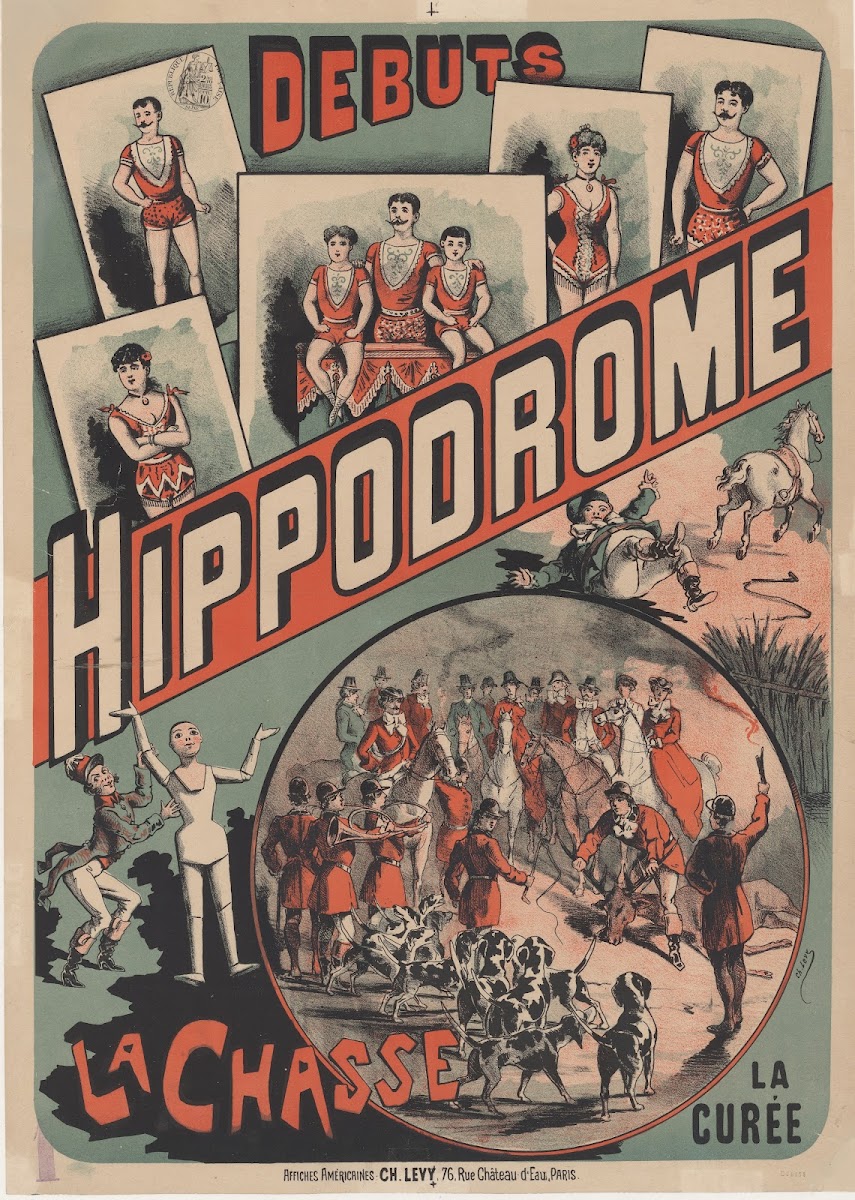 Hippodrome La chasse la curée affiche 1882 1888