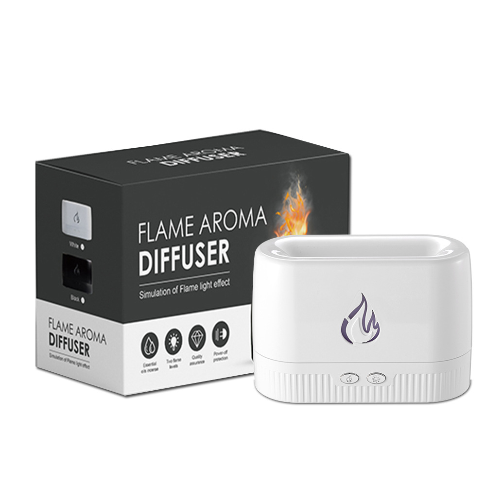Aroma diffuser with flame effect and humidifier