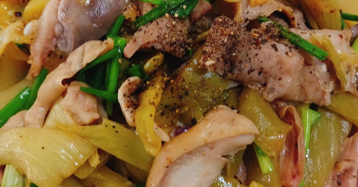 Bao tử xào cải chua