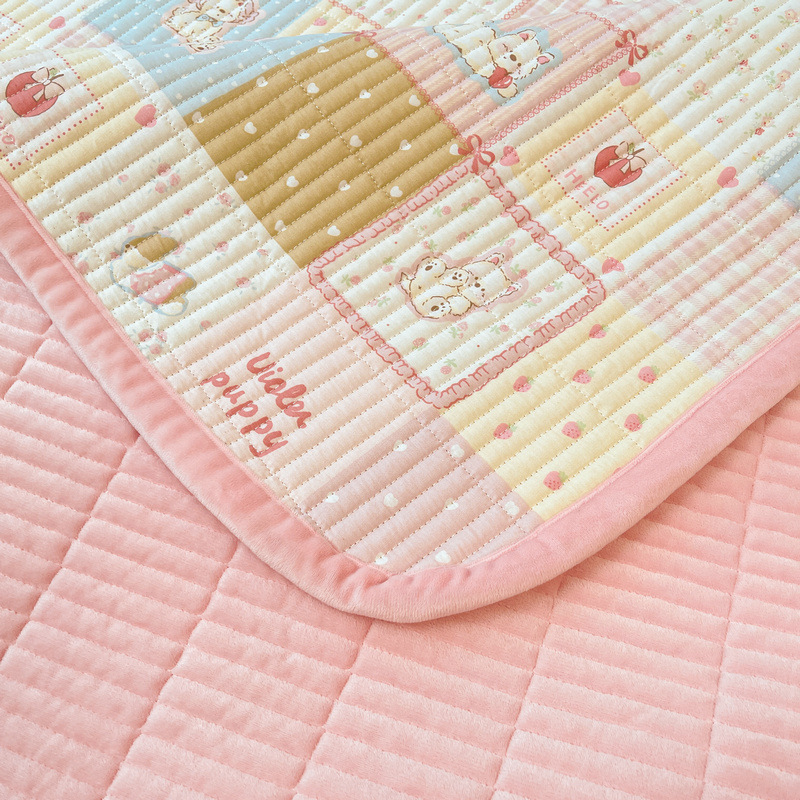 Cotton bedspread with baby fleece, 3-piece
