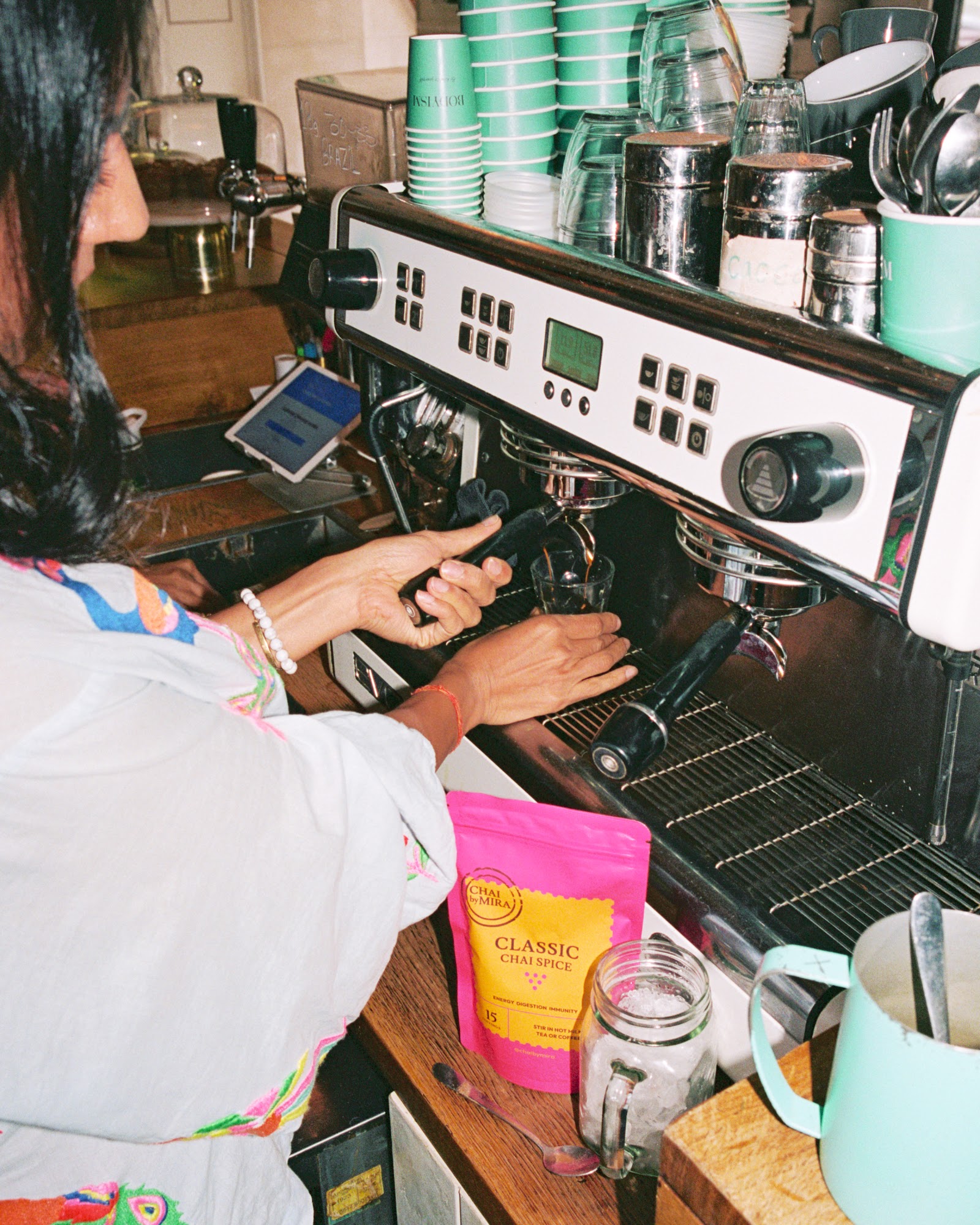 Chai by Mira made fresh behind the bar