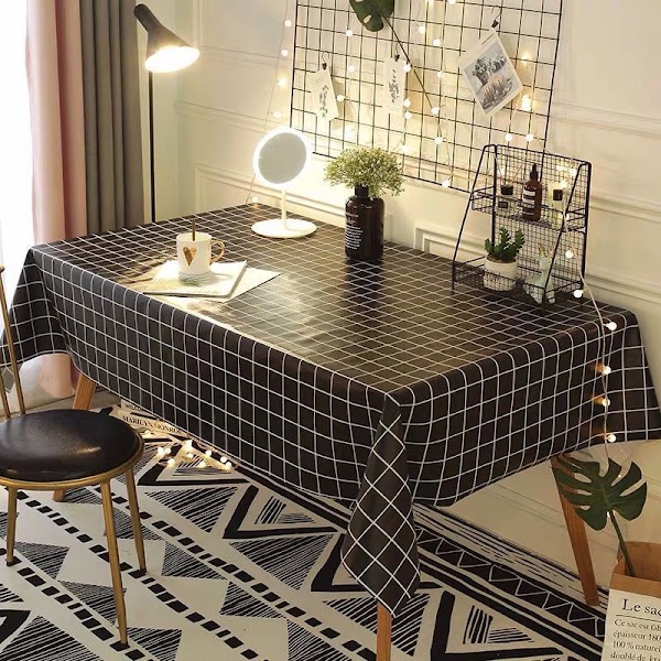 Grid Rectangle PVC Table Cloth