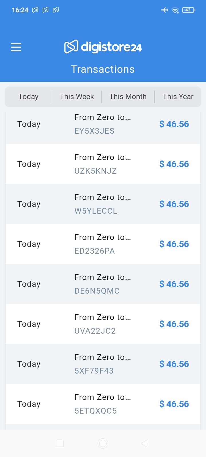 Affiliate commission dashboard screenshot