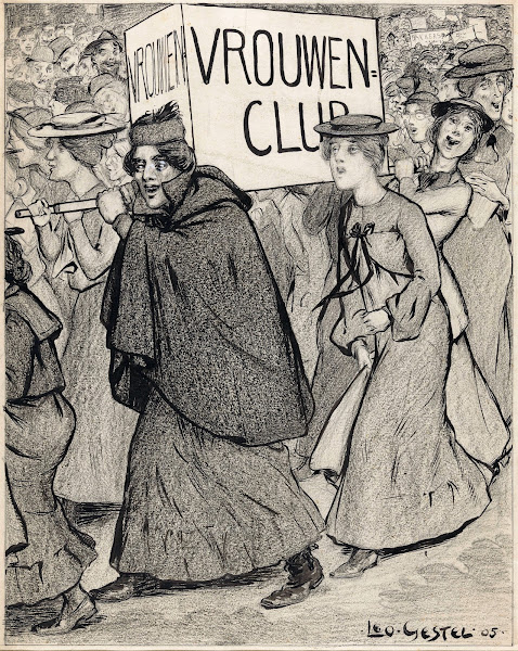 Optocht van vrouwen Vrouwenclub 1905
