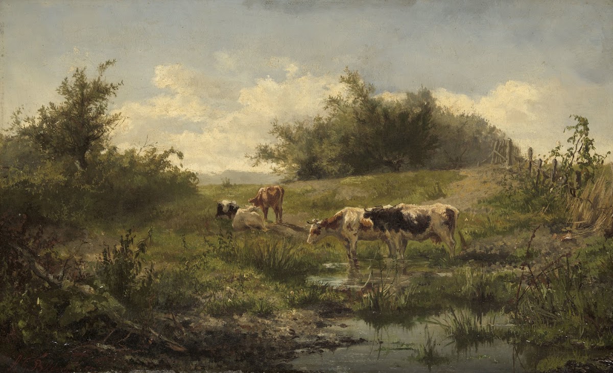 Cows at a Pond 1856   1858