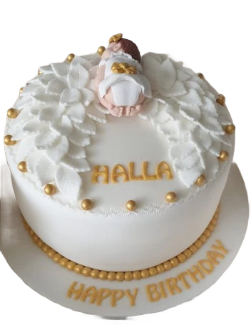 Baby In Angel Wings Christening Birthday Cake CB-NC395