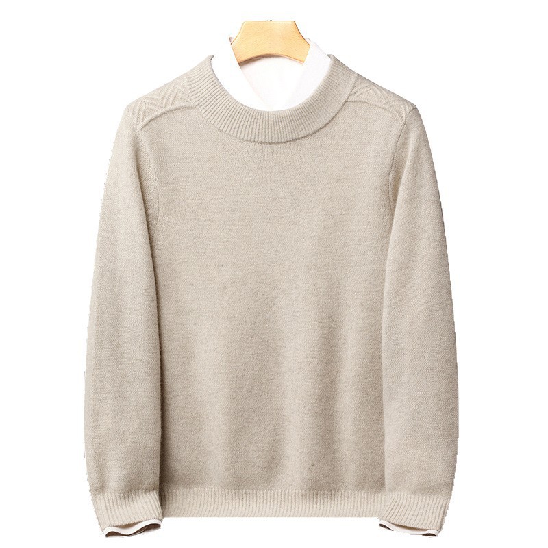 Men's Yak Wool Sweater, Stand-up Collar, Warm and Knitted