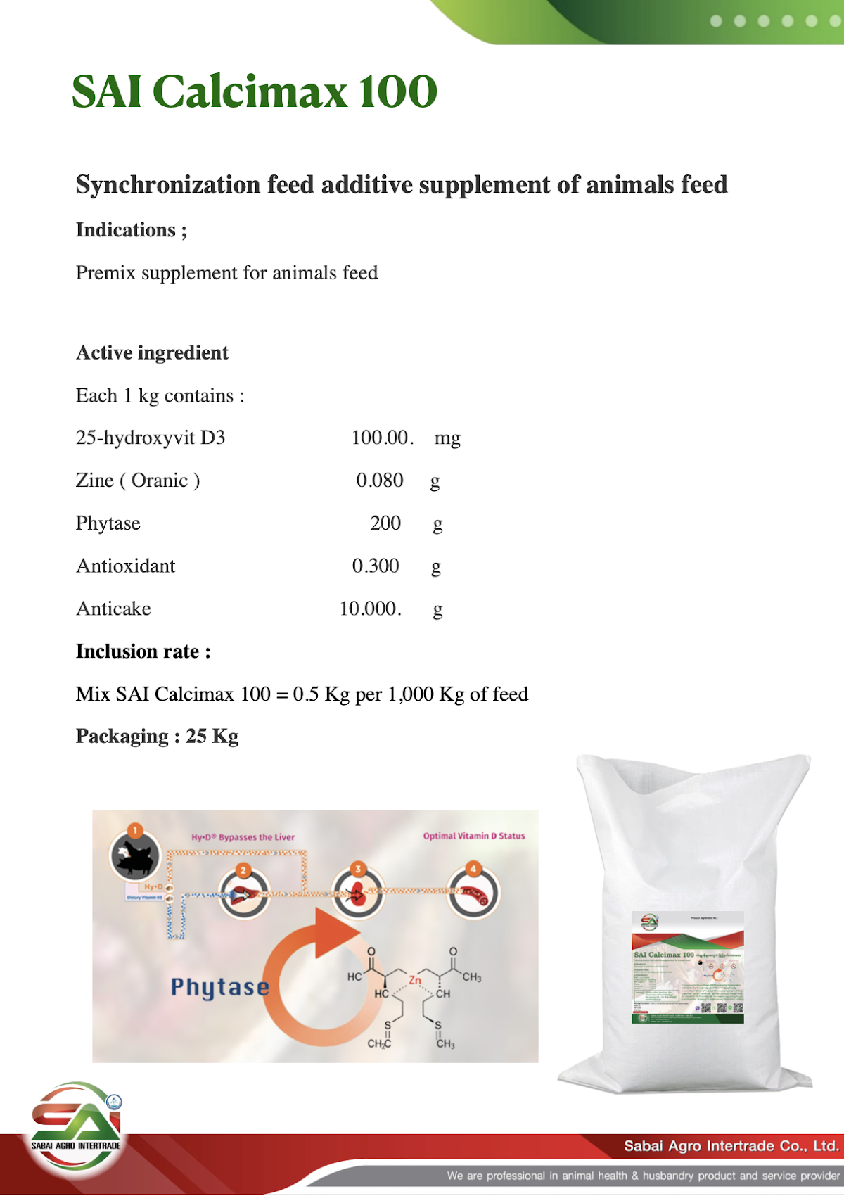 SAI Calcimax 100 Datasheet
