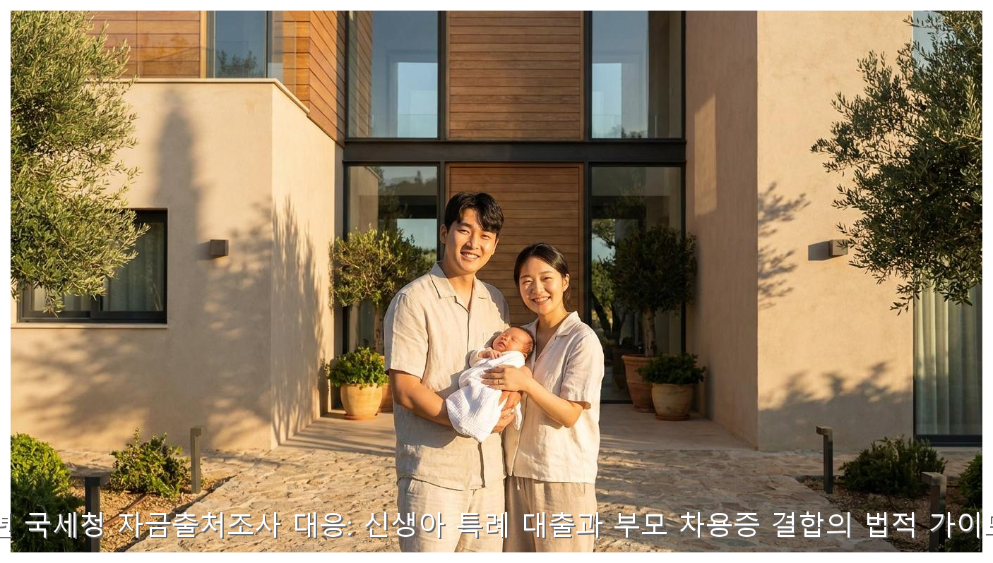 2026년 국세청 자금출처조사 대응: 신생아 특례 대출과 부모 차용증 결합의 법적 가이드라인 핵심 안내 및 분석 인포그래픽 (2)