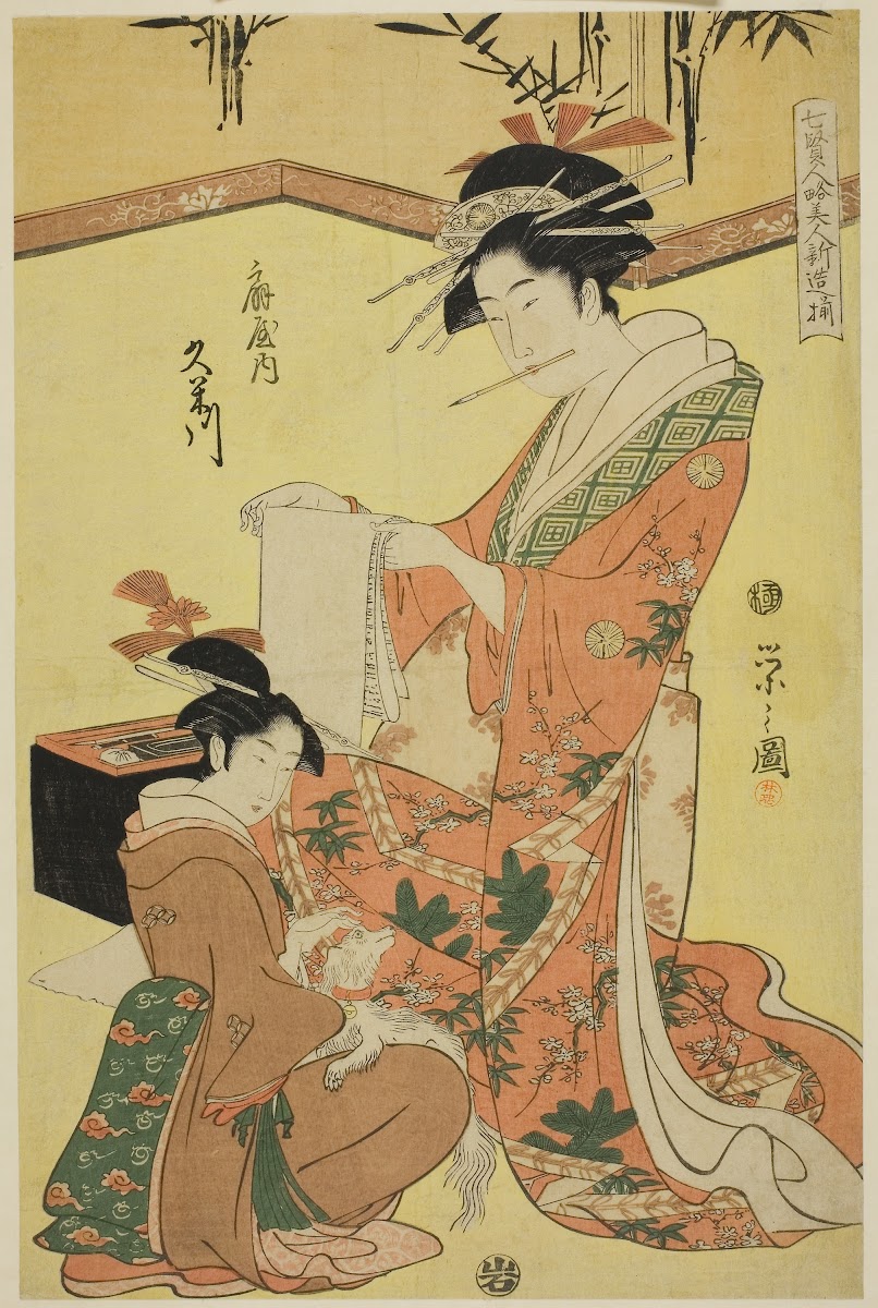 Beauties Parodying the Seven Sages  A Selection of Younger Courtesans Shichi ken