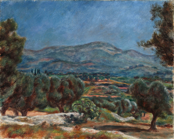 Landscape from Sanary with the view of the mountains 1926