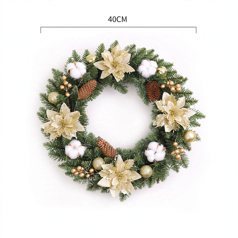Weihnachtskranz mit Kugeln und Blumen, verschiedene Größen