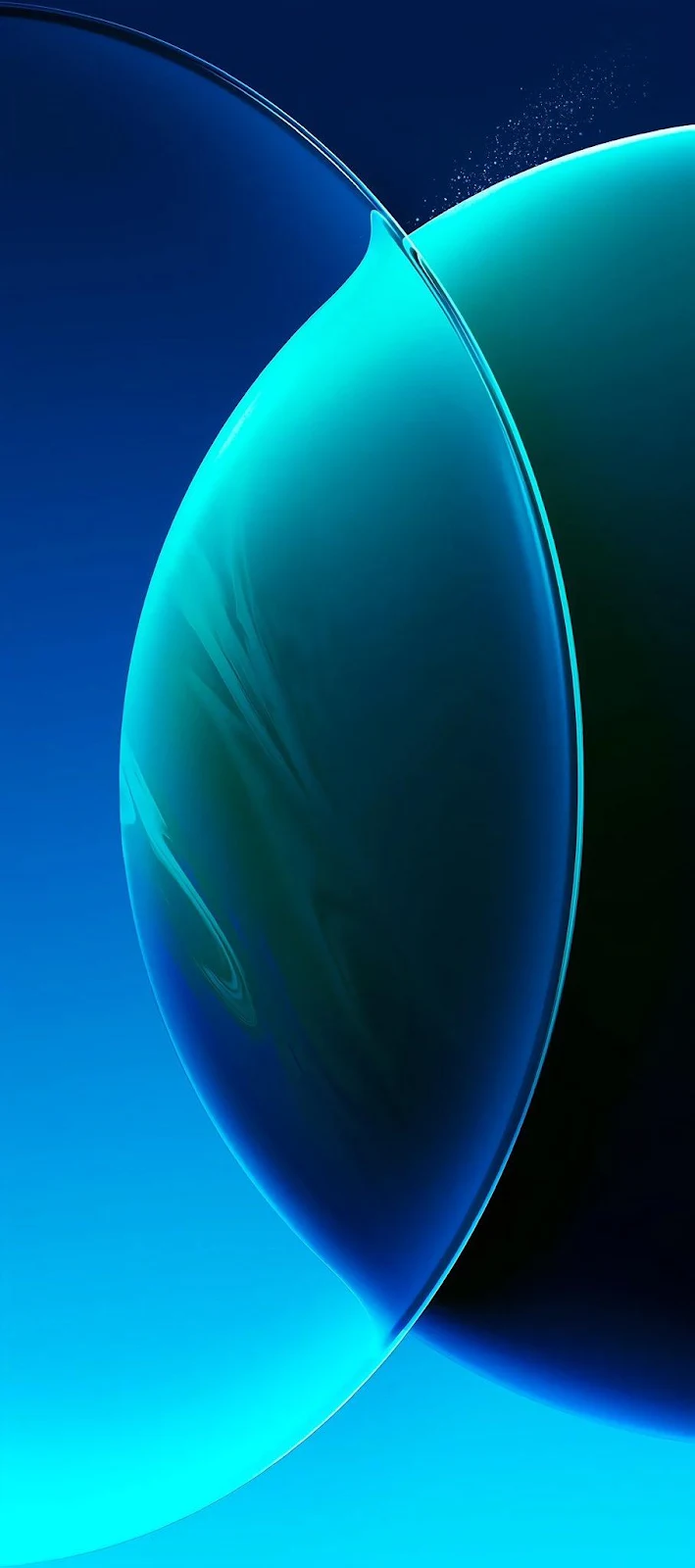 Abstract Glowing Blue Spheres - 3D Digital Art iPhone Wallpaper (908x2048)